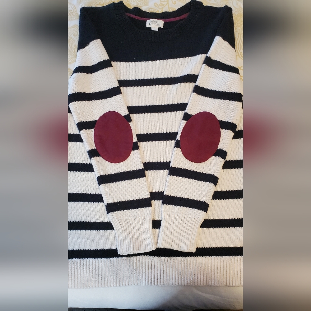 Market & Spruce Black and White Striped Sweaterack Size:S - Picture 9 of 11